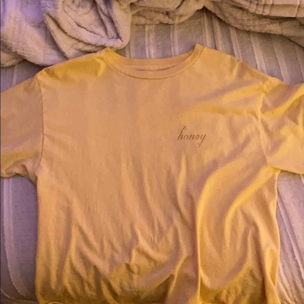 Brandy Melville yellow honey cropped t-shirt
